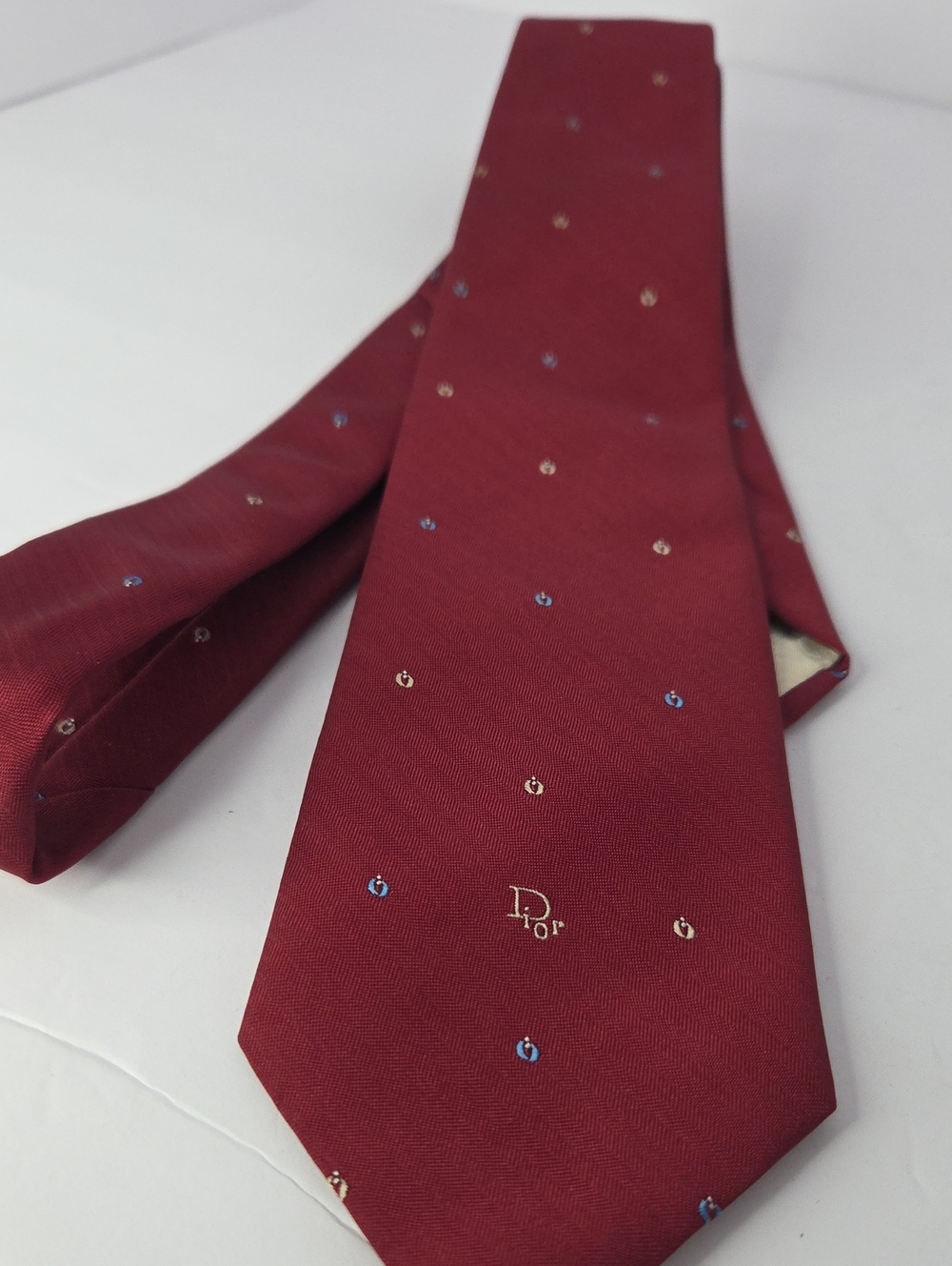 Christian Dior burgandy necktie wpl 125